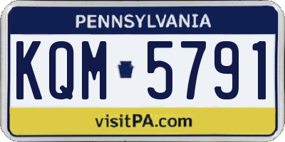 PA license plate KQM5791