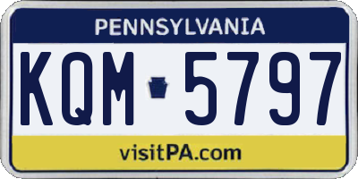 PA license plate KQM5797