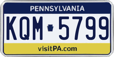 PA license plate KQM5799