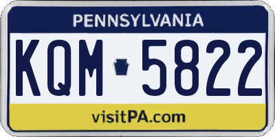 PA license plate KQM5822