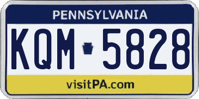 PA license plate KQM5828