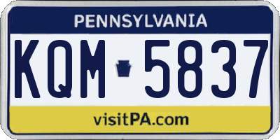 PA license plate KQM5837