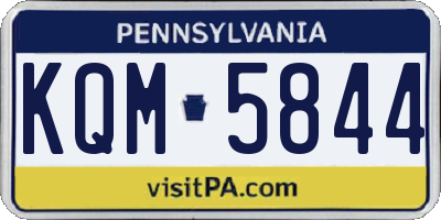 PA license plate KQM5844