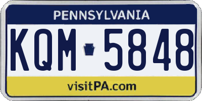 PA license plate KQM5848