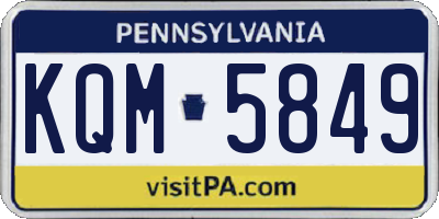 PA license plate KQM5849