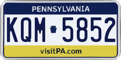 PA license plate KQM5852