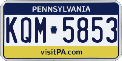 PA license plate KQM5853