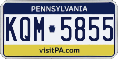 PA license plate KQM5855
