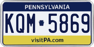 PA license plate KQM5869