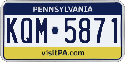 PA license plate KQM5871