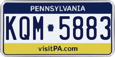 PA license plate KQM5883