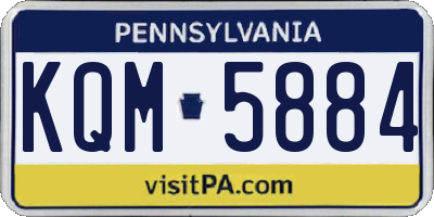 PA license plate KQM5884