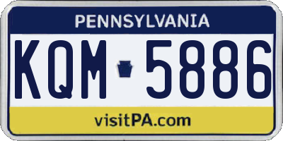 PA license plate KQM5886