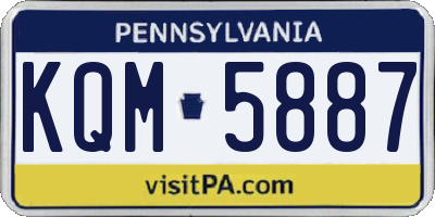 PA license plate KQM5887