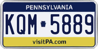 PA license plate KQM5889
