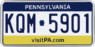 PA license plate KQM5901