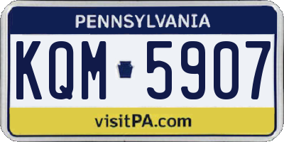 PA license plate KQM5907