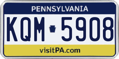 PA license plate KQM5908