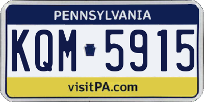 PA license plate KQM5915