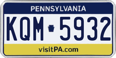 PA license plate KQM5932