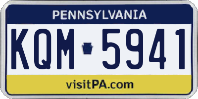 PA license plate KQM5941