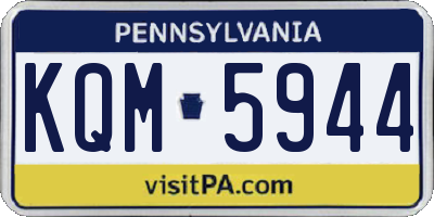PA license plate KQM5944