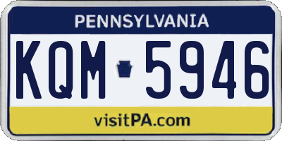 PA license plate KQM5946