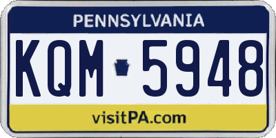 PA license plate KQM5948