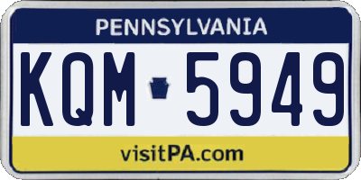PA license plate KQM5949
