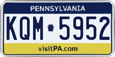 PA license plate KQM5952