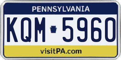 PA license plate KQM5960