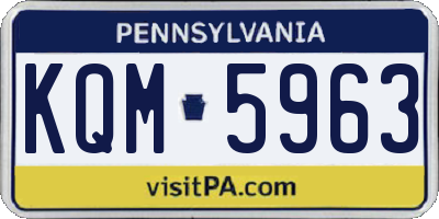 PA license plate KQM5963