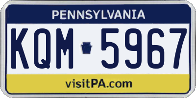 PA license plate KQM5967