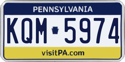 PA license plate KQM5974