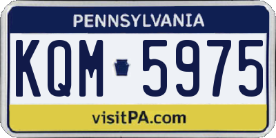PA license plate KQM5975