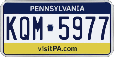 PA license plate KQM5977