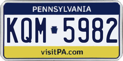 PA license plate KQM5982
