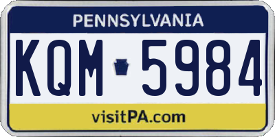 PA license plate KQM5984