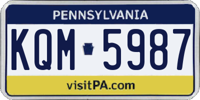 PA license plate KQM5987