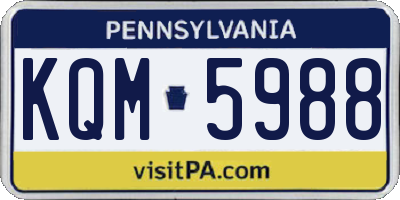 PA license plate KQM5988