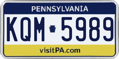 PA license plate KQM5989