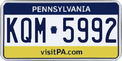 PA license plate KQM5992