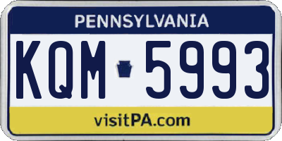 PA license plate KQM5993
