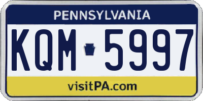 PA license plate KQM5997