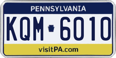 PA license plate KQM6010