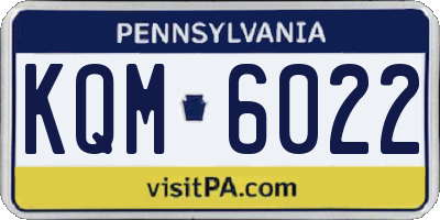 PA license plate KQM6022