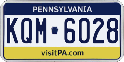 PA license plate KQM6028