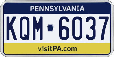 PA license plate KQM6037