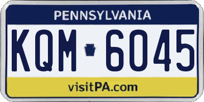 PA license plate KQM6045
