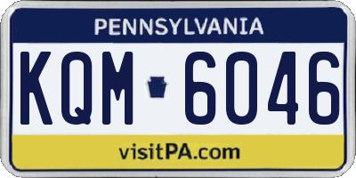 PA license plate KQM6046